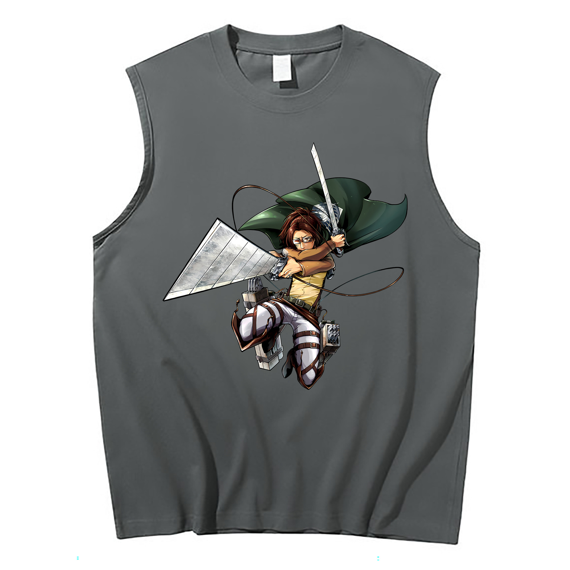 （画像用） 進撃の巨人 ハンジ·ゾエ Attack on Titan Hanji Zoe コットン100％タンクトップ（フロントプリント）